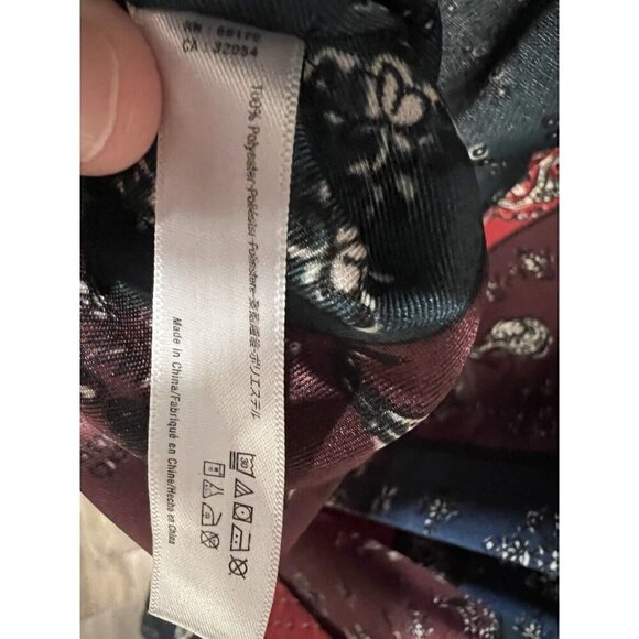 FREE PEOPLE Mon Cheri Silky Patchwork Kimono One Size Boho Red Teal NWOT - Picture 9 of 9